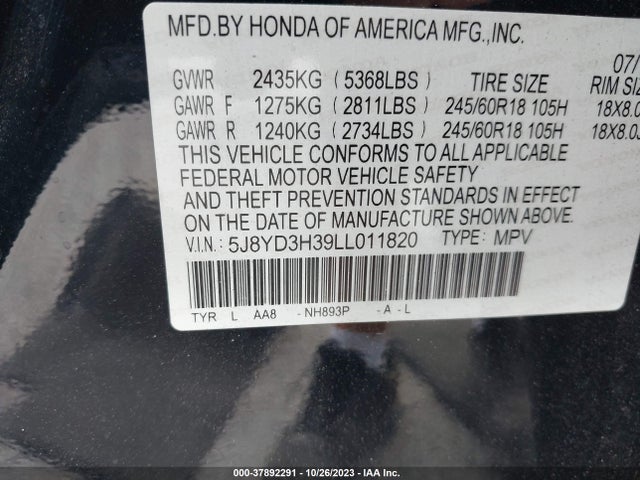 Acura Mdx Standard 2020 5J8YD3H39LL011820 Image 9