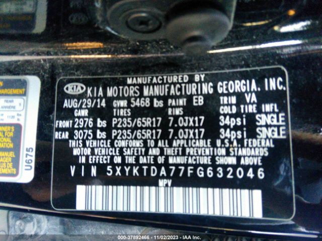 5XYKTDA77FG632046 KIA SORENTO LX