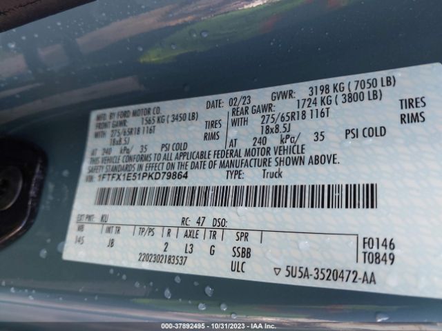 2023 FORD F-150 1FTFX1E51PKD79864 Photo 8
