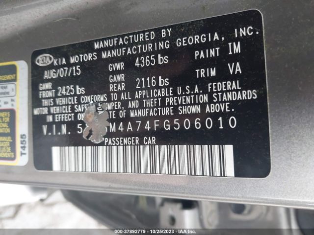 5XXGM4A74FG506010 KIA Optima Lx
