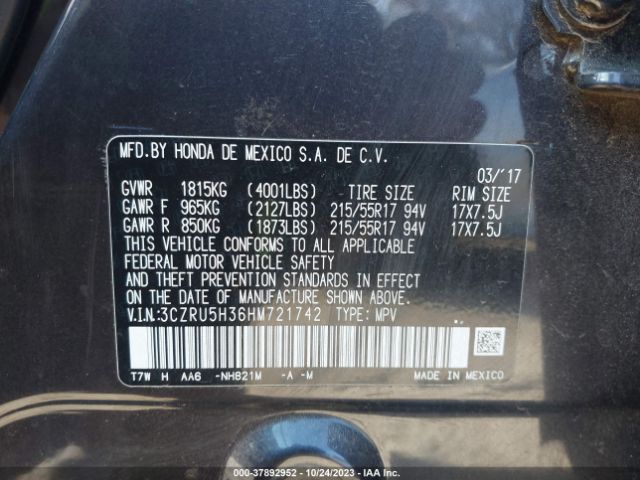 3CZRU5H36HM721742 Honda HR-V LX