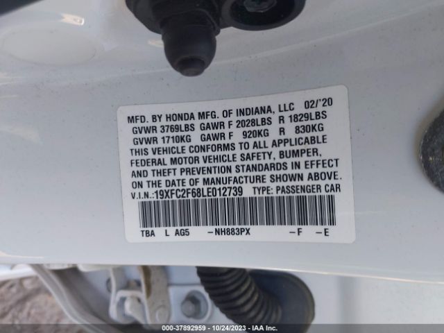 19XFC2F68LE012739 Honda Civic Lx
