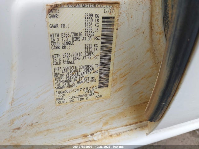 Nissan Frontier Sv 2018 1N6AD0ER3JN726761 Image 9