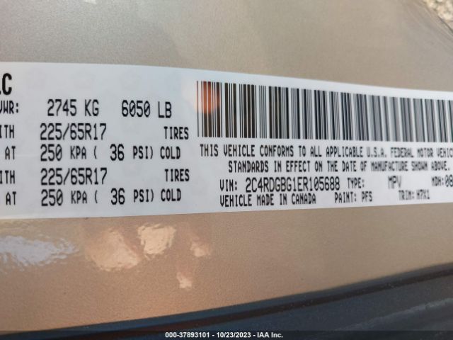 2C4RDGBG1ER105688 Dodge Grand Caravan American Value Pkg