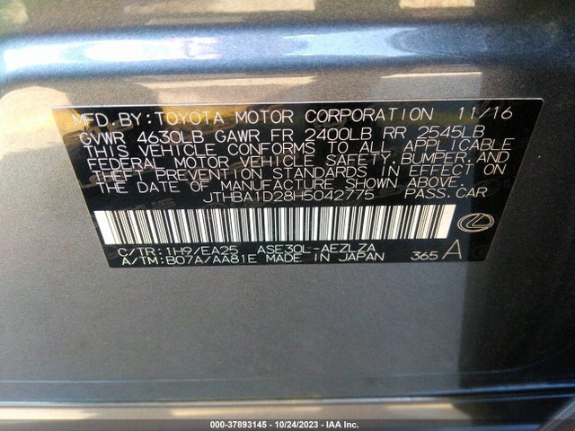 JTHBA1D28H5042775 Lexus Is Is Turbo