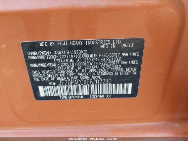 JF2GPACCXE8202280 Subaru Xv Crosstrek Premium