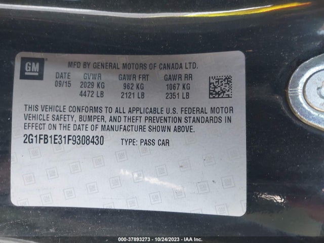 Chevrolet Camaro 2ls 2015 2G1FB1E31F9308430 Image 9
