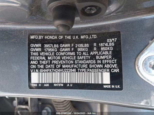 SHHFK7H24HU222846 Honda Civic Hatchback Lx