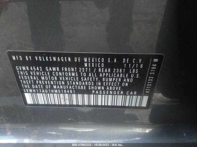 3VWH17AU1HM516481 Volkswagen Golf Alltrack S/se/sel