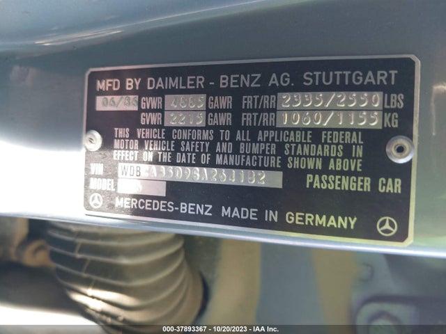 1986 MERCEDES-BENZ 420 SEL VIN: WDBCA35D9GA264182