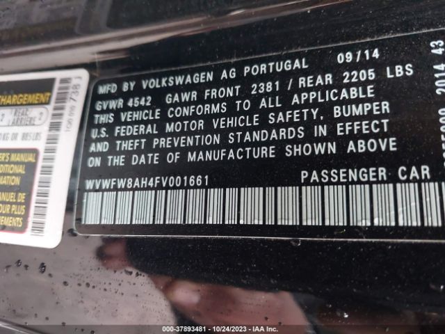 2015 VOLKSWAGEN EOS WVWFW8AH4FV001661 Photo 8