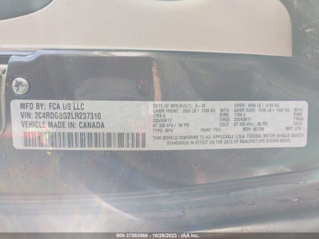 2C4RDGBG2LR237310 Dodge Grand Caravan Se