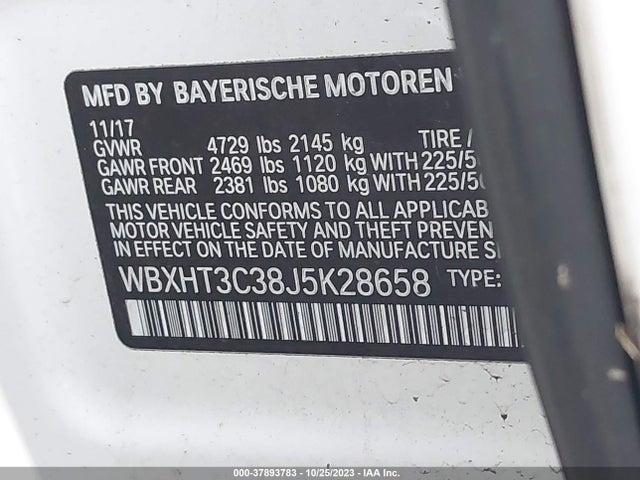BMW X1 Xdrive28i 2018 WBXHT3C38J5K28658 Image 9