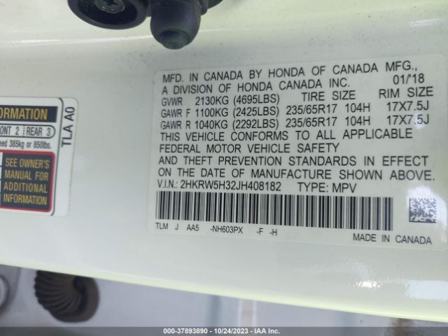 2HKRW5H32JH408182 Honda CR-V LX