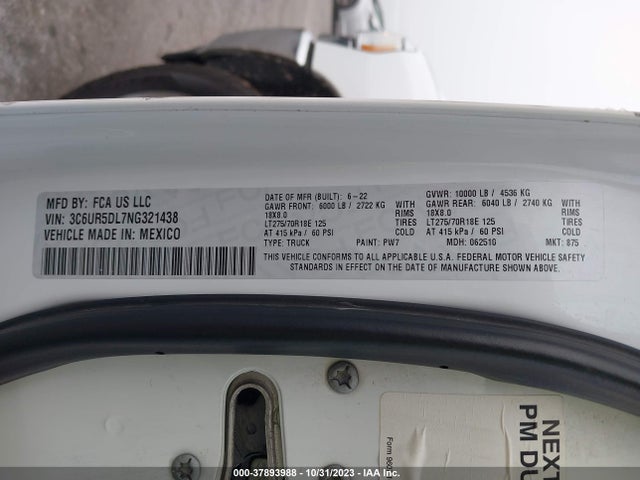 RAM 2500 Big Horn 2022 3C6UR5DL7NG321438 Image 9