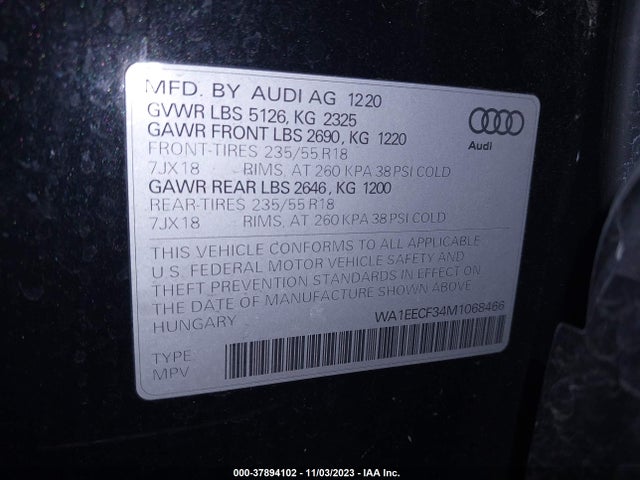 WA1EECF34M1068466 Audi Q3 S Line Premium Plus