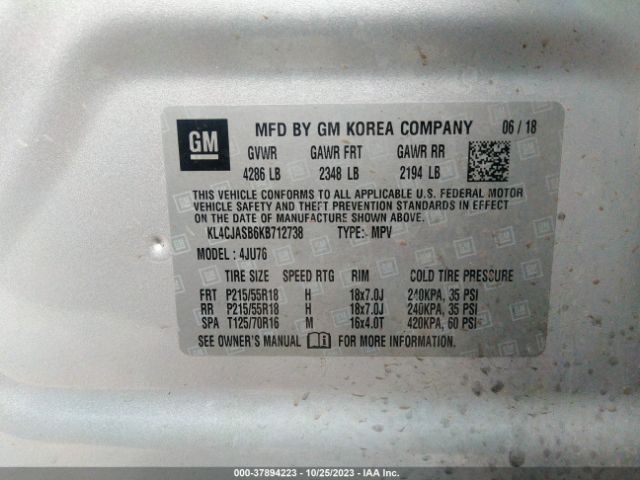 KL4CJASB6KB712738 Buick Encore Preferred