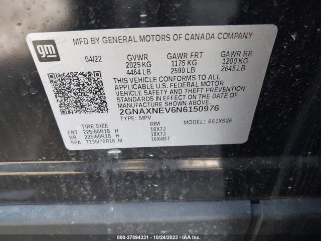 Chevrolet Equinox Premier 2022 2GNAXNEV6N6150976 Image 9