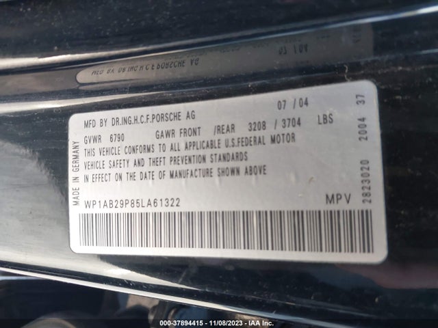 2005 PORSCHE CAYENNE WP1AB29P85LA61322 Photo 8