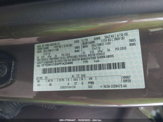 1FTEW1C8XPFA25488 Ford F-150 Xl/xlt/lariat