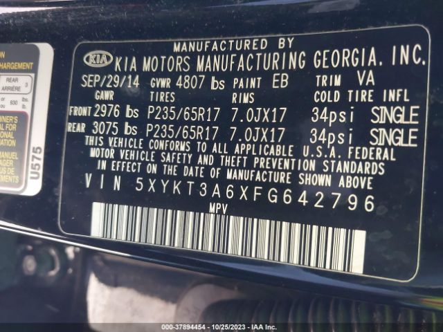 5XYKT3A6XFG642796 KIA SORENTO LX