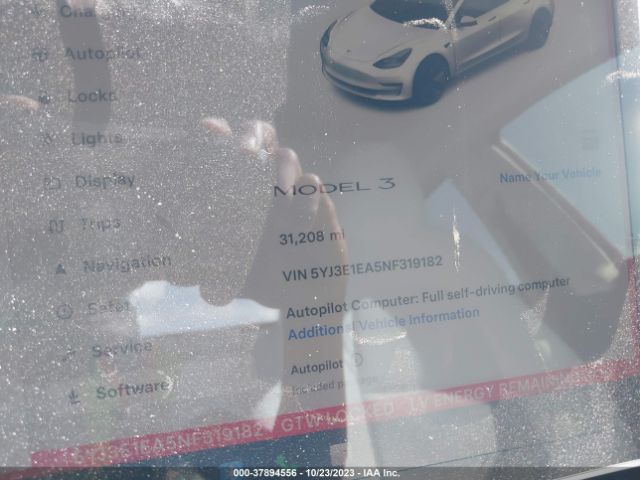 5YJ3E1EA5NF319182 Tesla MODEL 3