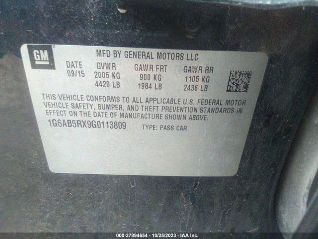 1G6AB5RX9G0113809 Cadillac Ats Luxury Collection
