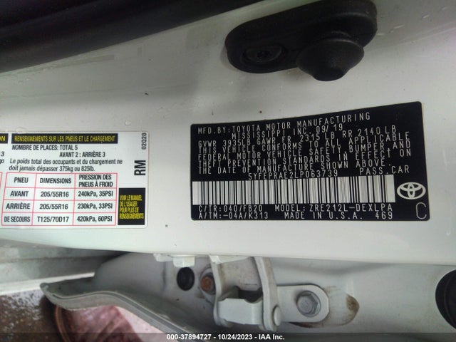 Toyota COROLLA LE 2020 5YFEPRAE2LP063739 Image 9