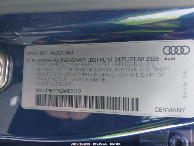 WAUTPBFF7GA082102 Audi A3 E-tron Premium Plus