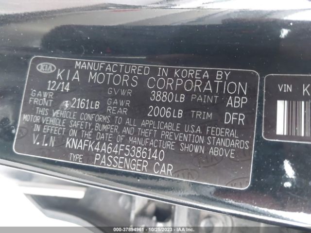 KNAFK4A64F5386140 KIA FORTE LX