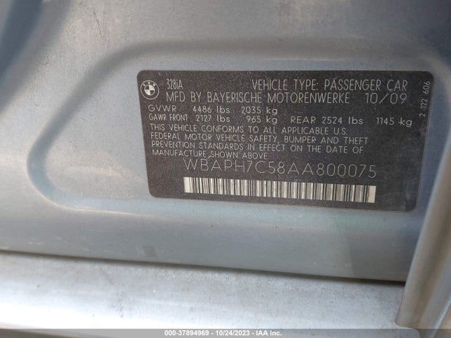 2010 BMW 328I VIN: WBAPH7C58AA800075