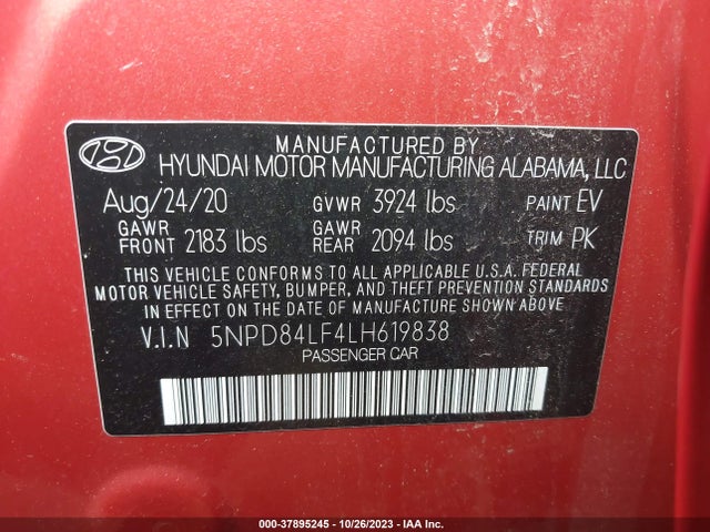 Hyundai Elantra Value Edition 2020 5NPD84LF4LH619838 Image 9