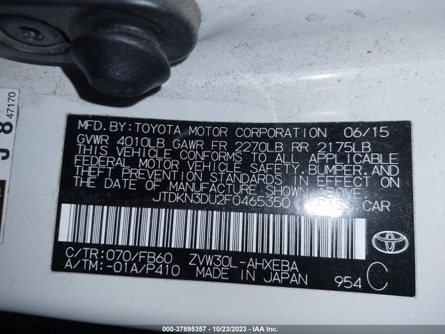 Toyota Prius Four 2015 JTDKN3DU2F0465350 Image 9