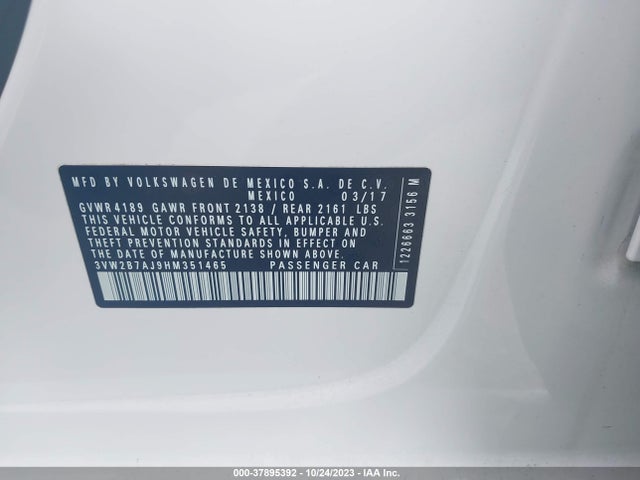 3VW2B7AJ9HM351465 Volkswagen Jetta 1.4t S
