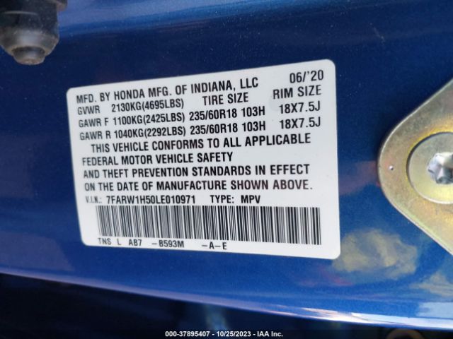 7FARW1H50LE010971 Honda Cr-v 2wd Ex