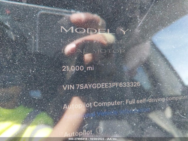2023 TESLA MODEL Y AWD/LONG RANGE DUAL MOTOR ALL-WHEEL DRIVE VIN: 7SAYGDEE3PF633326