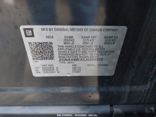Chevrolet Equinox Premier 2018 2GNAXWEX3J6294972 Image 9