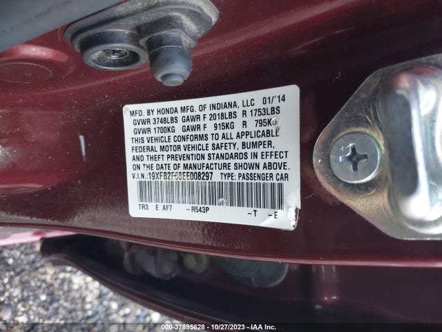 2014 HONDA CIVIC SEDAN LX VIN: 19XFB2F58EE008297