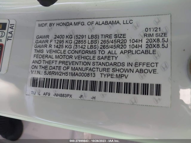 Honda CR-V EX 2021 5J6RW2H51MA000813 Image 9