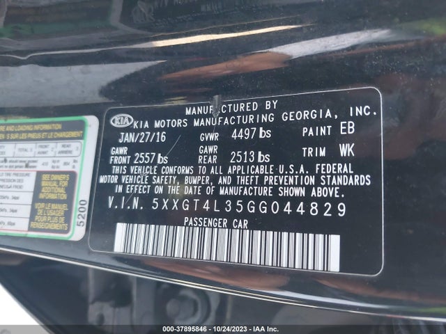 KIA Optima Lx 2016 5XXGT4L35GG044829 Image 9