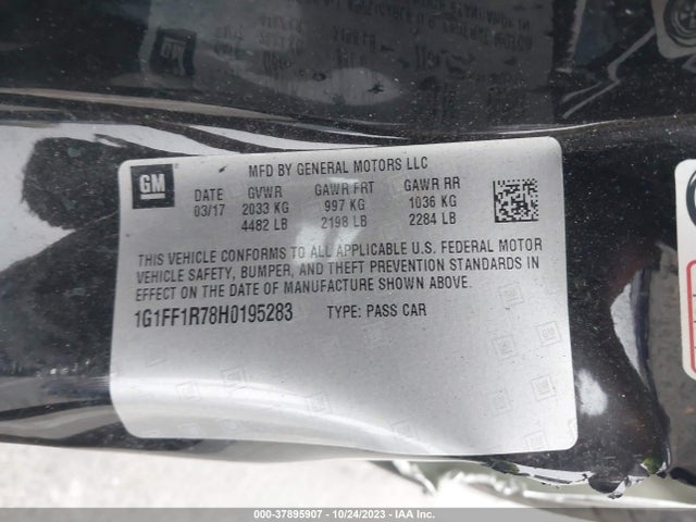 2017 CHEVROLET CAMARO 1SS VIN: 1G1FF1R78H0195283