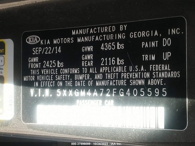 KIA Optima Lx 2015 5XXGM4A72FG405595 Image 21