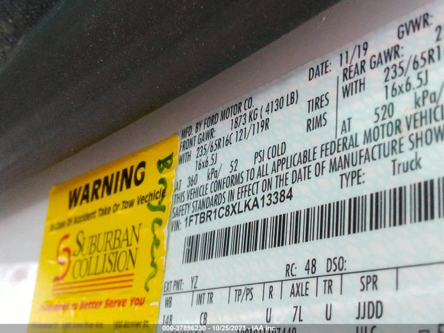 2020 FORD TRANSIT CARGO VAN 1FTBR1C8XLKA13384 Photo 8