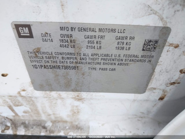 Chevrolet CRUZE LS 2014 1G1PA5SH6E7365981 Image 9