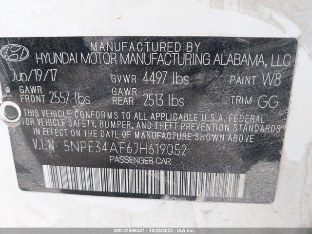 Hyundai Sonata Limited 2018 5NPE34AF6JH619052 Image 9