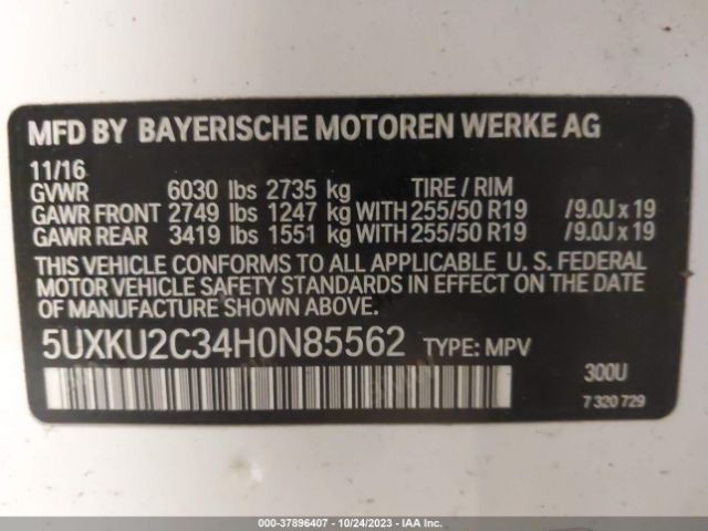 5UXKU2C34H0N85562 BMW X6 Xdrive35i