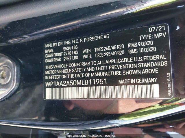 2021 PORSCHE MACAN WP1AA2A50MLB11951 Photo 8