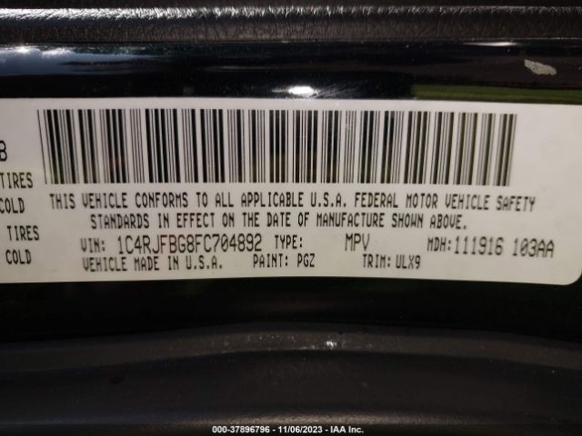 1C4RJFBG8FC704892 Jeep Grand Cherokee Limited