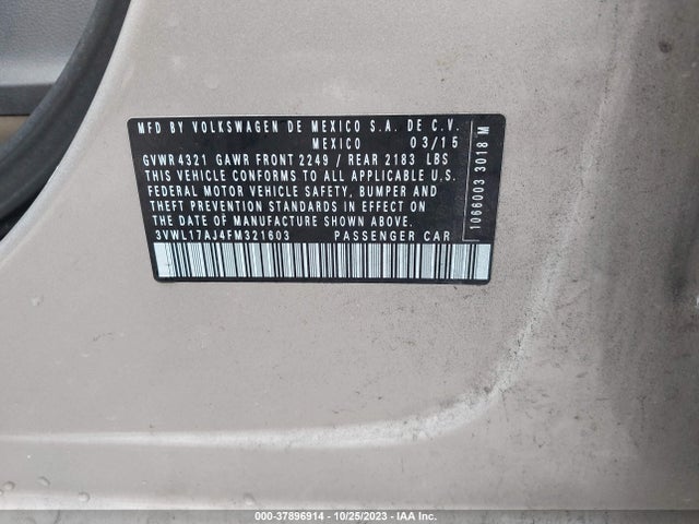 3VWL17AJ4FM321603 Volkswagen Jetta 1.8t Sel