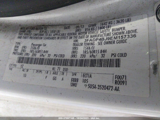 Ford FIESTA SE 2014 3FADP4BJ9EM157336 Image 9